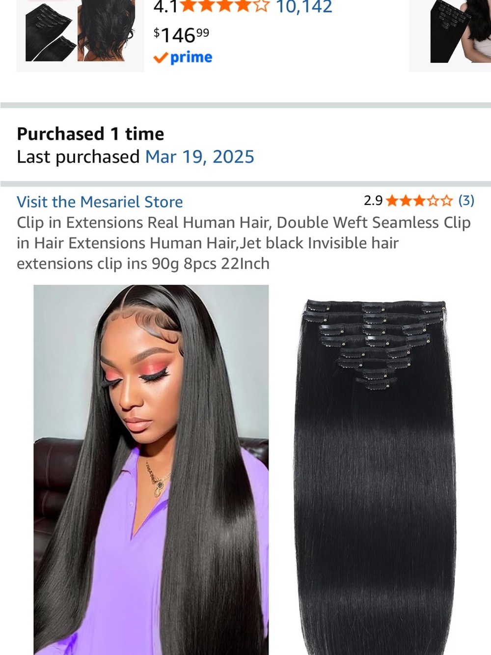 Jet Black Hair expressions 22in